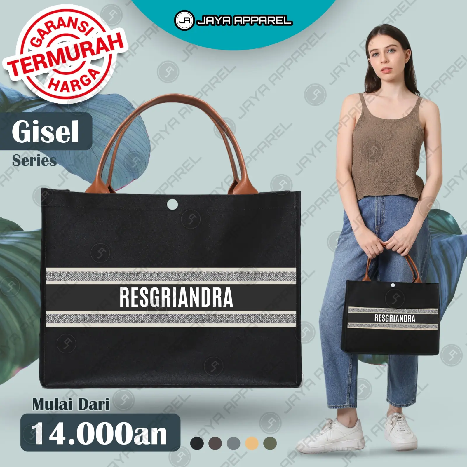 Tas Sovenir Nikah-Tas Sovenir Ulangtahun-Tas Seminar-Tas Arisan-Totebag-LOTUS Hitam