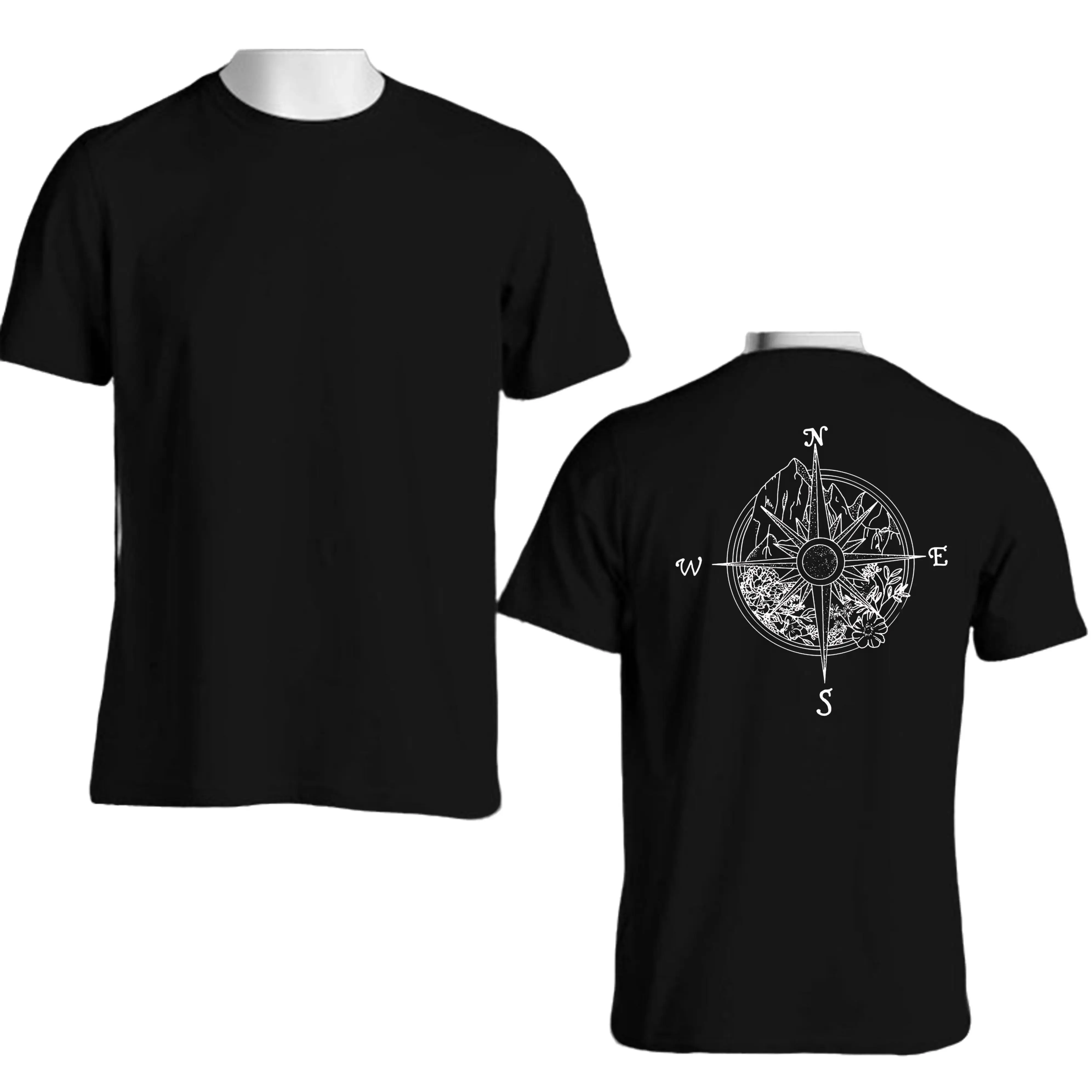 Kaos Baju Outdor Gunung Kompas - Pria - Variasi Hitam - Combed