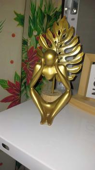 Product Review of Thinker Sculpture Modern Minimalist Gold Resin Statue Human Shape Thinker Style Decoration Abstract Sculptures for Christmas Xmas Gift Collectible Figurines for Home Office Shelf Desktop Decor Ornaments Accessories from T**✨ 1