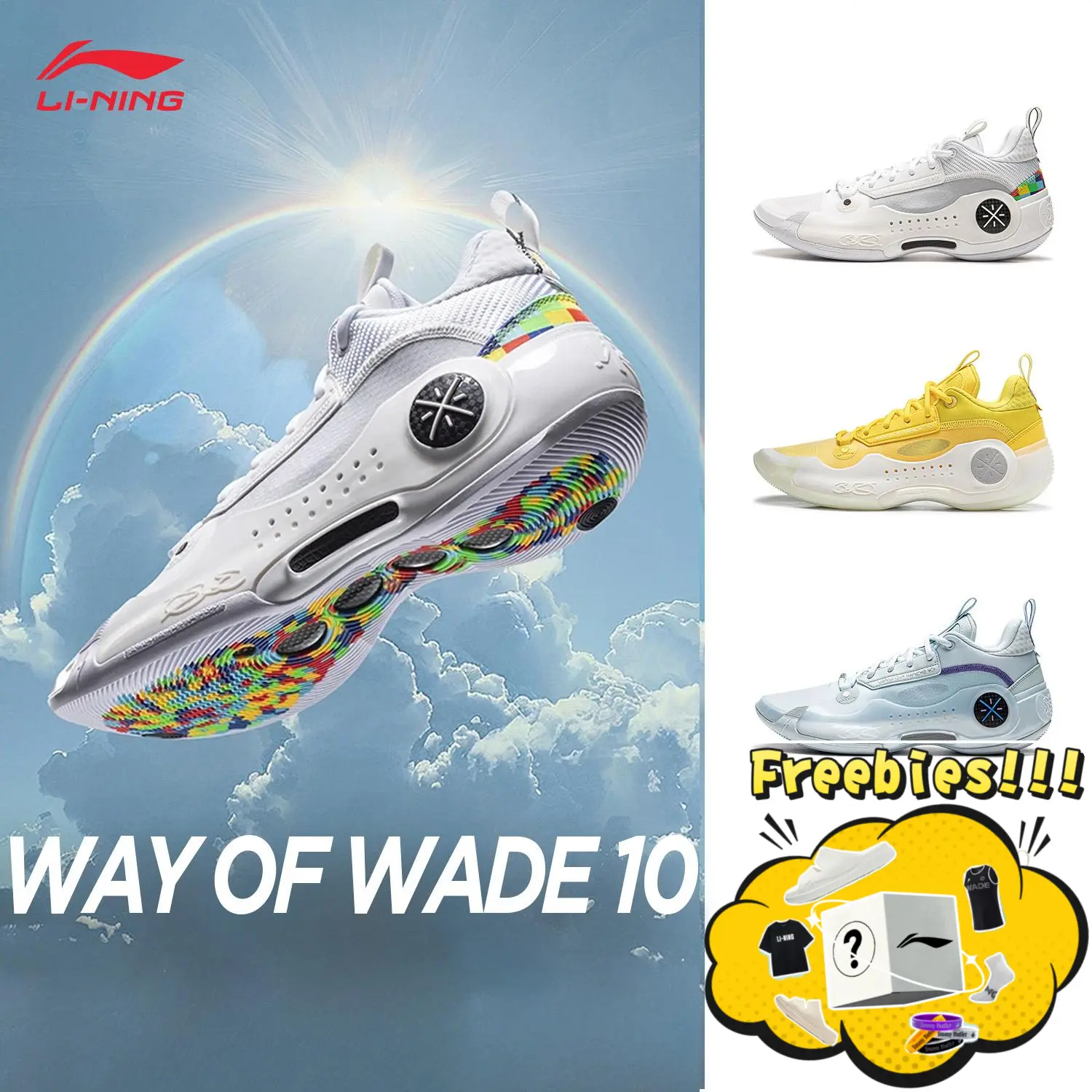 LI-NING WAY OF WADE 10 Basketball Shoes Anti-Slip Pro Shock Absorption Sneakers Men Sports Shoes ABAS083
