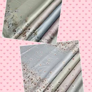 Kain satin ARNAMY Silk  Premium  Kain Silk Motif Bunga Meteran Kekinian Kain Piyama Gamis Mukena (Lebar 150cm) Harga Per 0.5 Meter Seragam Baju Satin