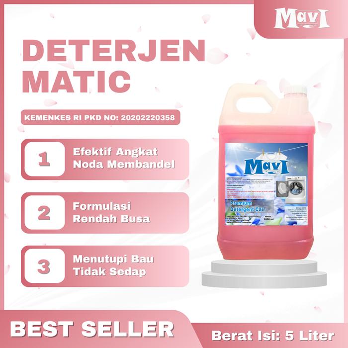 Gambar Detergent Laundry Matic 5 Liter CAIR - Best Seller MAVI dari JuraganMesinLaundry_NEW Kota Depok Tokopedia