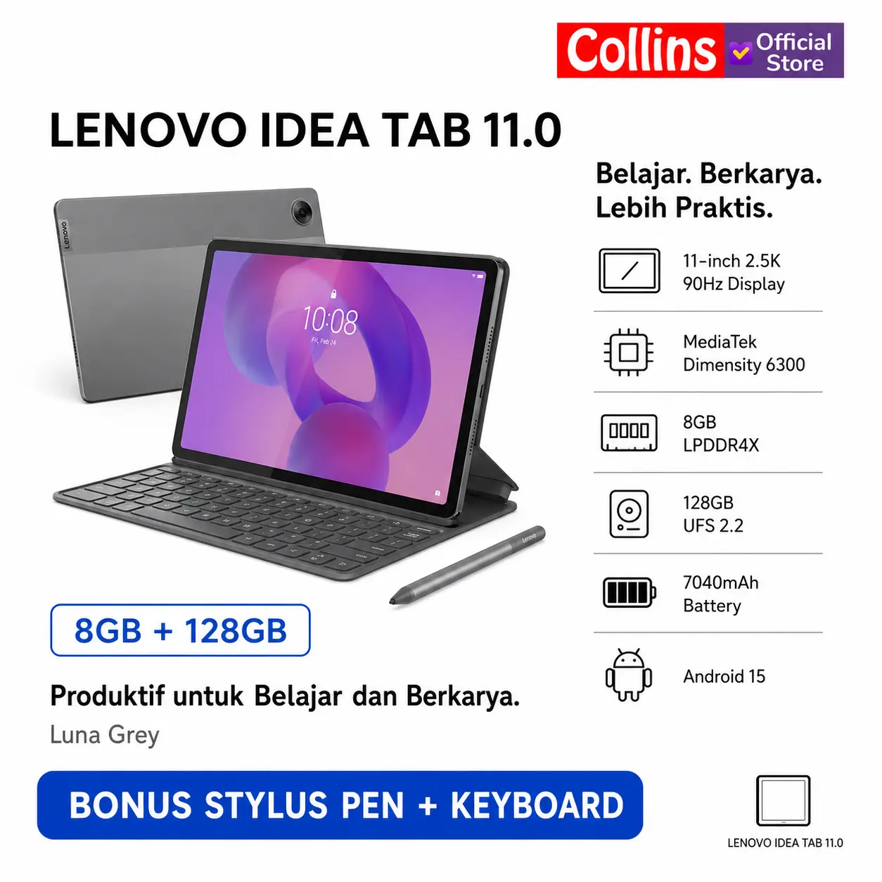 [CO] LENOVO IDEA TAB 11" 8GB 128GB / 8GB 256GB + STYLUS PEN + KEYBOARD