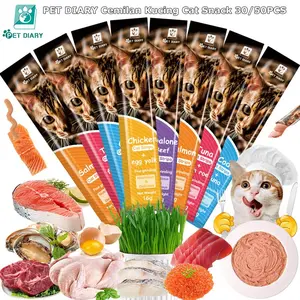 PET DIARY Snack Kucing Cemilan Kucing Penggemuk Creamy Treats Snack Hewan Peliharaan 16g/Strip