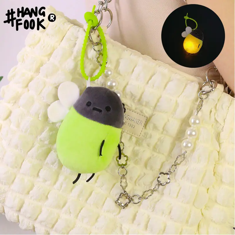 Cute And Creative Glowing Firefly Stuffed Animal Cartoon Keychain Doll For Girls And Friends