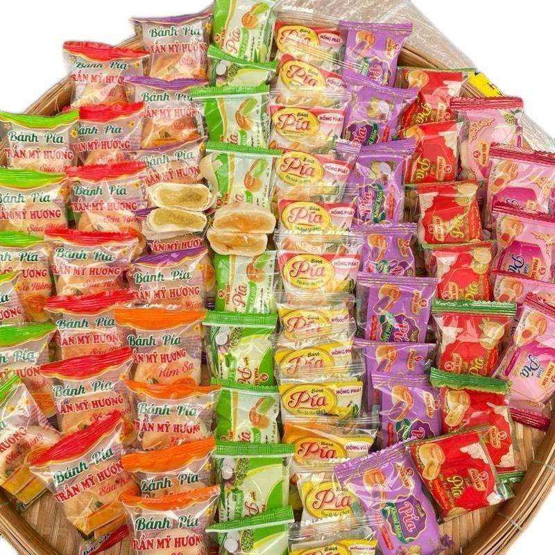 Bánh Pía Mini Mix 10 Vị 1Kg - Kim sa trứng chảy ,Mattcha Trà Xanh Môn Dứa Đậu Mix Tổng Hợp - Hương Vị Thơm Ngon Mềm Dẻo - Đóng Gói Tiện Lợi