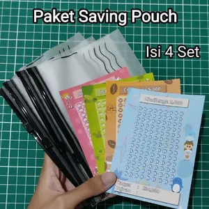 Paket Kertas Tabungan Target Saving Challenge Menabung Desain Menarik Free Zipper Murah Celengan Paper