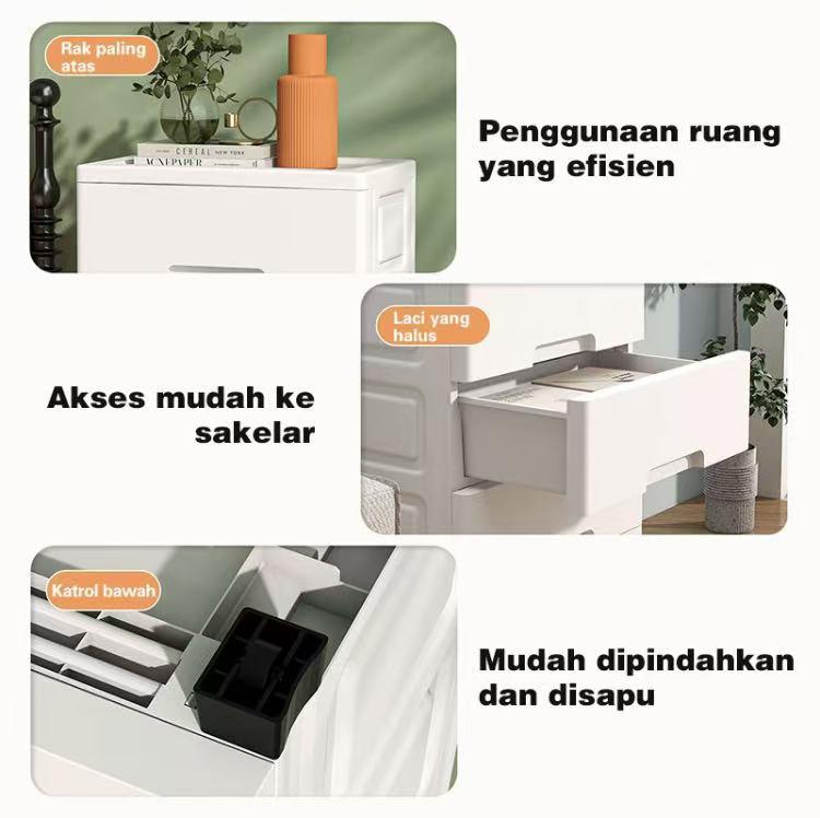 CuteBaby Lemari Pakaian/Lemariplastik/Laci Plastik/Kabinet Drawer Storage CabinetUkuran Jumbo 5 Tingkat Termurah Lemari Penyimpanan