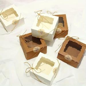 60 piezas: cajas elegantes con embalaje para ventana y tapa abatible; embalaje de regalo para bodas, cumpleaños y festividades; incluye 20 cajas + pegatinas + cuerdas