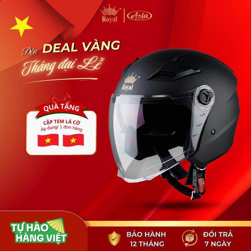 [Livestream] Nón bảo hiểm 3/4 - Hai kính - Royal Helmet M268 - Hàng chính hãng - Bảo hành 12 tháng