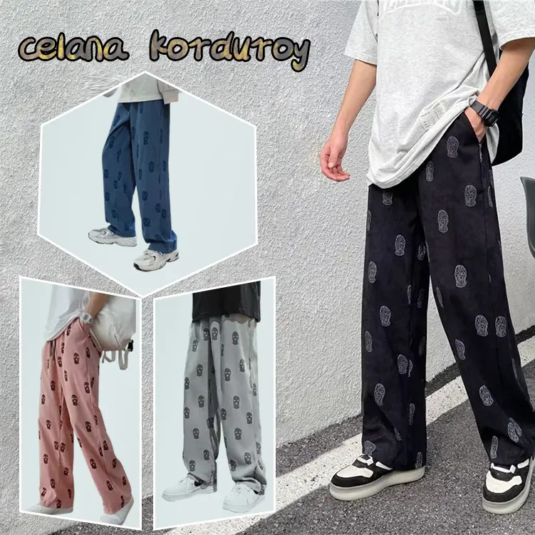celana corduroy pria celana snsb original baggy pants pria celana y2k gombrong y2k pants celana hip hop pria celana y2k motif celana hip hop style
