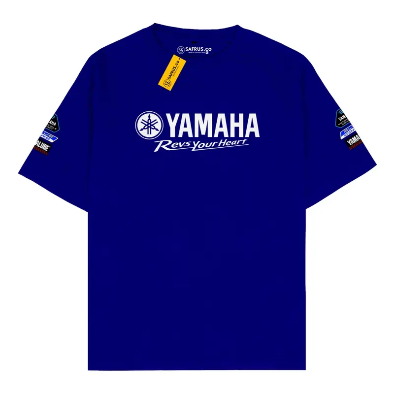 Safrus - Kaos Baju Distro Yamaha Revs Your Heart Factory Racing Connected Blue Core Yamalube Kaos Motor mr1Pakaian Unisex Pria Wanita Termurah Cotton Combed 24s Sablon Digital KSN1 Katun Nyaman 0