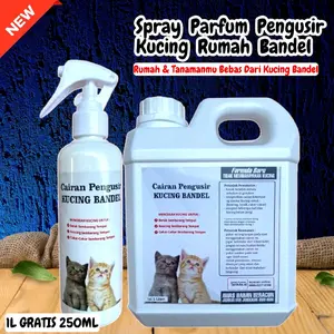 Spray PENGUSIR KUCING LIAR | Cat Repellent | PUP KENCING Sembarangan | ukuran 1 Liter | 1 Liter Gratis 250ML 250ml dan 100Ml  | Ramah Lingkungan | 100% Ampuh