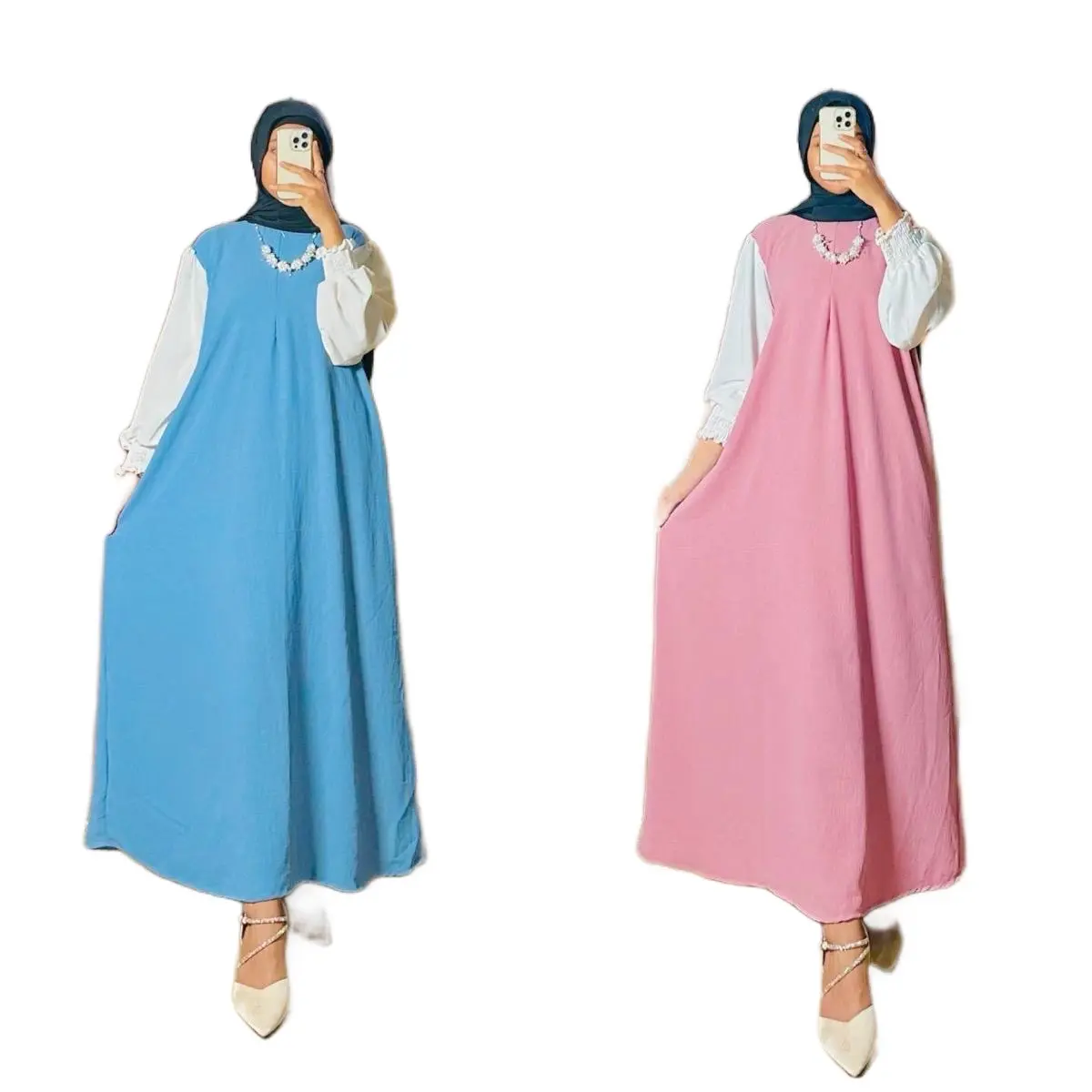 Zhifa Dress Korean style / Dress Gamis Cringkel Busui LD 124cm / Midi Dress Wanita Muslim Terbaru Airflow Panjang Crinkle Maxi Crinkle Maxi Nyaman Mewah Menyusui