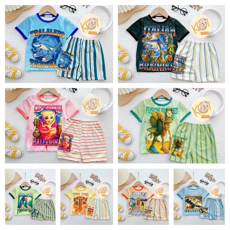 [Minkoj]-125dx bộ hottrendtung tung tung Sahur bé gái và bé trai  từ 7-40kg chất vải thun lạnh 3d mềm mát cho bé mặc đi học hay đi chời đều xinh