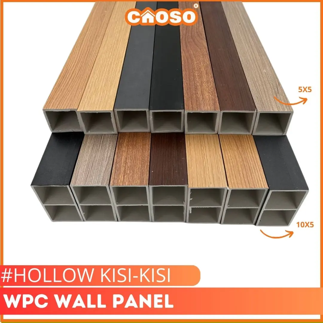Hollow kisi kisi wpc kotak pembatasan dinding 50x50/50x100 Tinggi 300cm/290cm