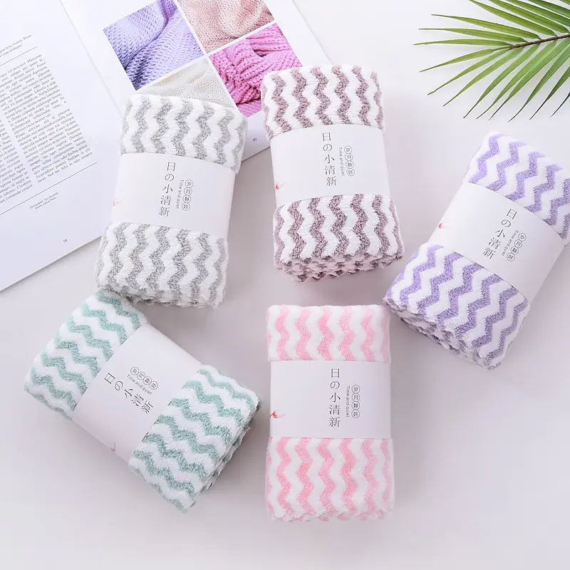 Handuk Wajah Handuk Mandi Microfiber Pastel Motif Garis Garis Dewasa Premium Import Lembut Nyaman Uk 35x75 cm