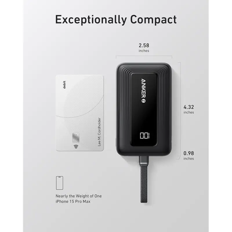 Anker Zolo Powerbank 20000mAh 30W 20W with Built-in USB C Cable - A1689 2