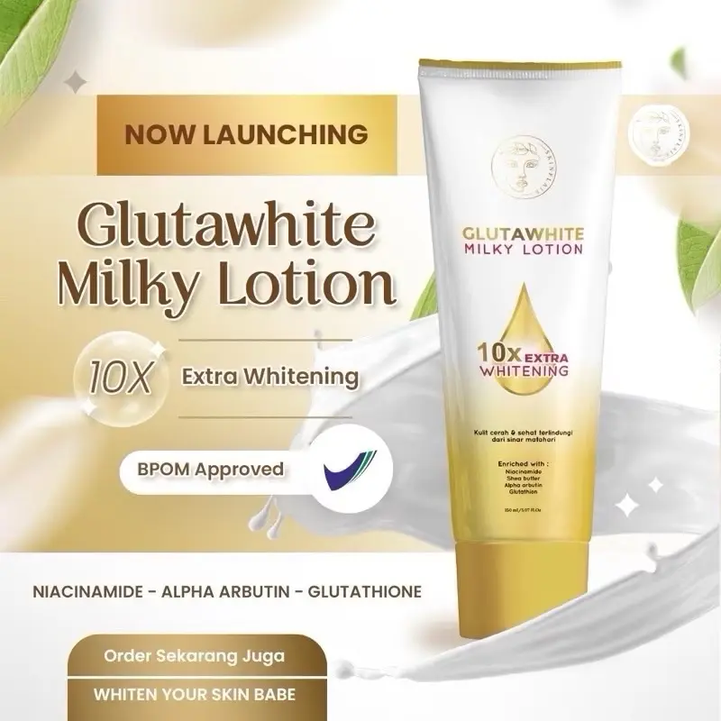 SKINFLAIR GLUTAWHITE MILKY LOTION 150ml LOTION HB SKINFLAIR LOTION MILKY BOOSTER TONEUP WHITENING Mencerahkan Tubuh Pencerah Arbutin 1