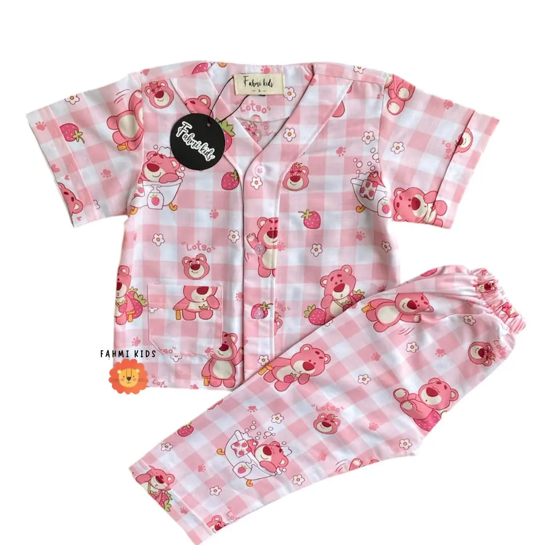 Piyama Anak Premium Untuk Usia 1-10 Tahun Bahan Adem Tanpa Kerah