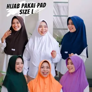 GLR hijab Size L - pakai pad bahan Jersey