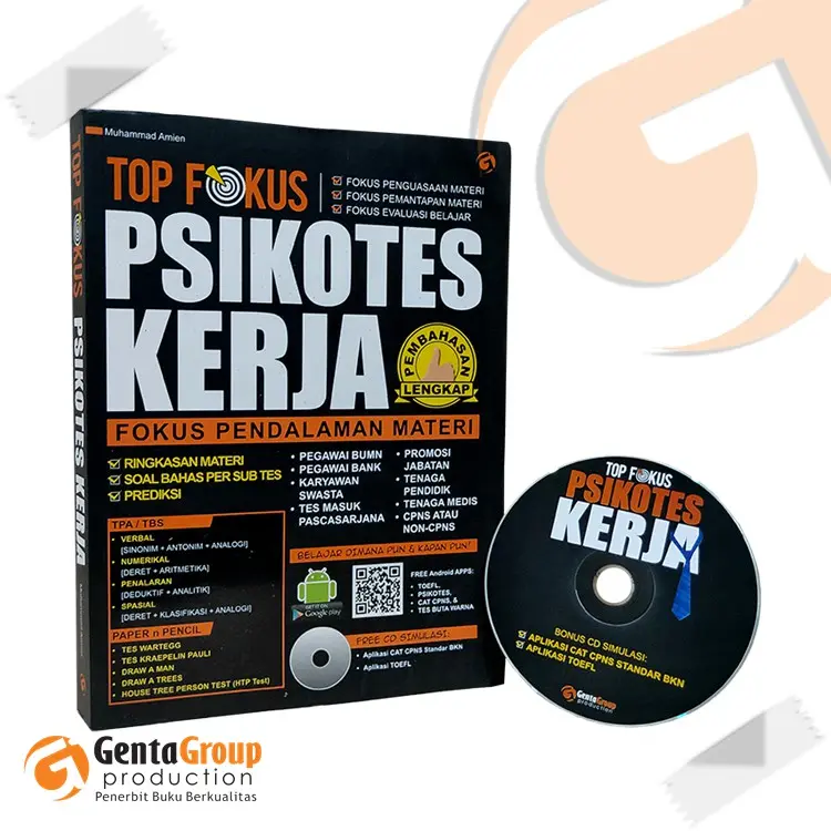 Psikotes Kerja, Gambar & PnP – Fokus Pendalaman Materi & Pembahasan Lengkap – Buku Panduan Lengkap menghadapi psikotes kerja, tes BUMN, bank, promosi jabatan, dan seleksi perusahaan dengan latihan soal serta simulasi CAT dan TOEFL.