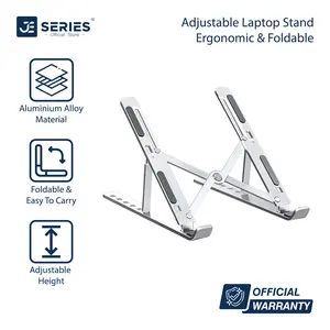 JE Series Foldable Laptop Stand Aluminium Adjustable Anti-Slip Notebook & Tablet Dudukan Laptop Aluminium Portable JE07