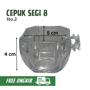 GEMA KICAU - Cepuk Mika Segi 8 Sempati Mini Emboss No 2 Cepuk Wadah Tempat Pakan Makan Minum Burung