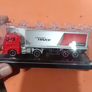 Diecast Miniatur Mobil Mainan Truk kontainer Box / Truck Towing / Bus / Kereta Api Cepat / Kapal Perahu Dapat Box Akrilik Anak Hadiah