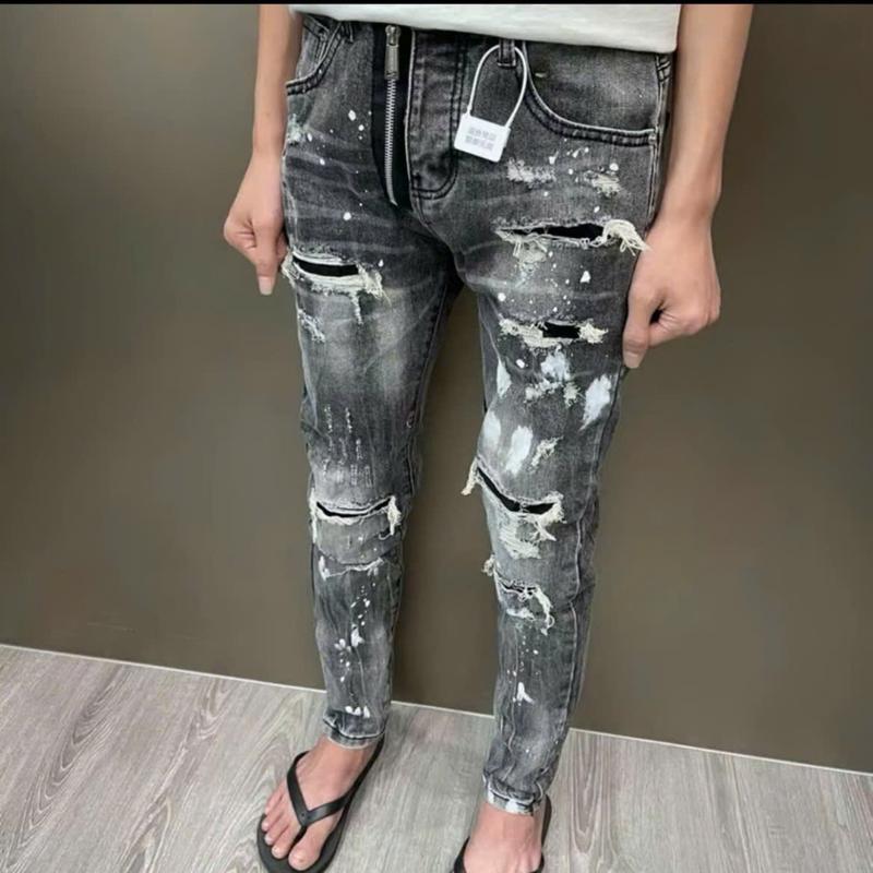 Quần jean nam vá da đê quy xám khói hàng 4 cúc boy phố chất vải mềm mịn thoáng mát mẫu mới cao cấp_MINH KHÔI SHOP01 Menswear Có Cổ áo sơ mi nam áo sơ mi nam có dây ở vai