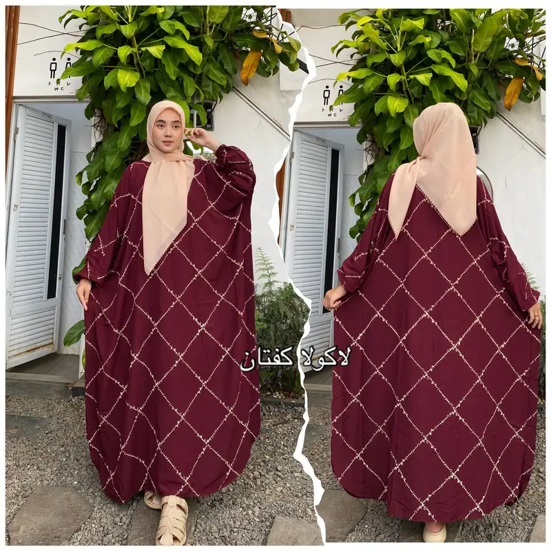 Gamis Kaftan Dayli Adiba Motif Arab Dress Kaftan Wanita Dewasa Jumbo Busui 3