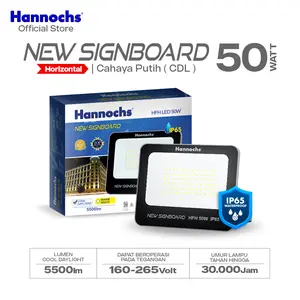 Hannochs Lampu Sorot LED Flood Light New Signboard HFH 50W Cahaya Putih (Model Horizontal)