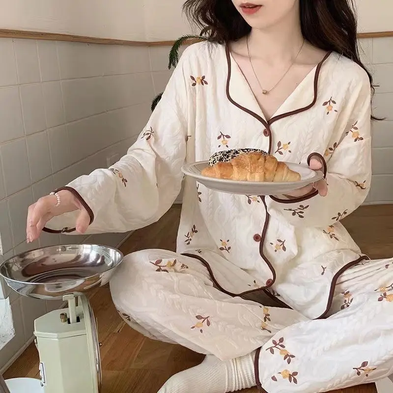 PIYAMA DEWASA KARAKTER LENGAN PANJANG IMPORT KATUN PAKAIAN WANITA TIDUR / BAJU TIDUR SETELAN CELANA PANJANG IMPORT 4