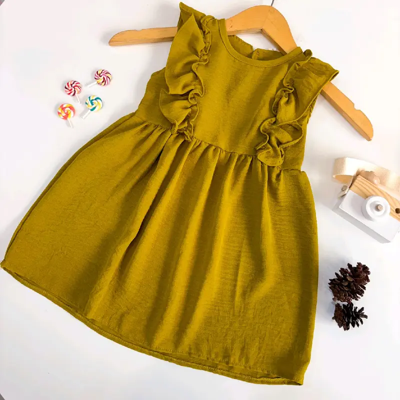 Viene. kids Dress terusan daster lucu anak perempuan cewek girl kids crinkle polos kancing lengan balon kekinian terbaru 2024 kiyowo korean style ala korea gemes cantik panjang bayi crinkle  adem dingin lengan pendek usia umur 1 2 3 4 5 tahun Fashion 3