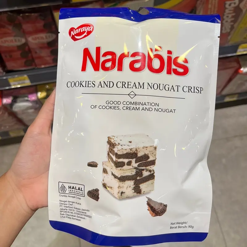 NARABIS NOUGAT CRISP UKURAN 90GR Camilan Cookies Marshmallow 0