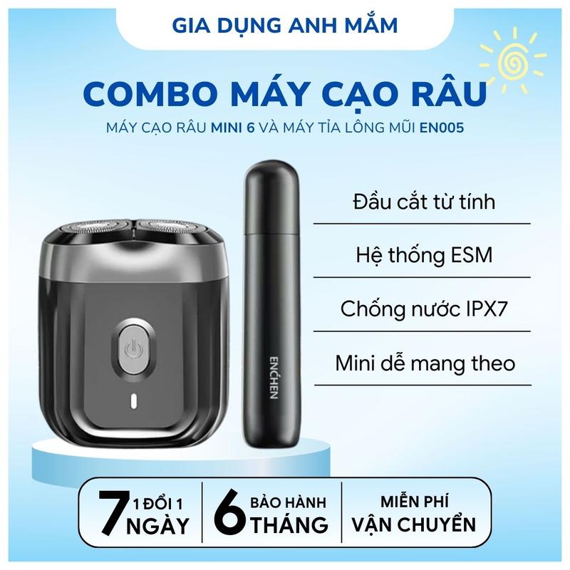 Combo Máy cạo râu Enchen Mini 6 và Máy tỉa lông mũi EN005