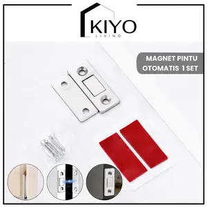 KIYO Magnet Pintu Lemari Laci Tutup Otomatis Perekat Pintu 1 Set Penghisap Magnetik Pintu Geser Magnetik Kuat