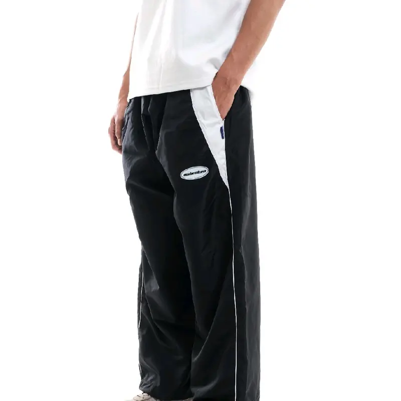 Unbroken Official BAGGY PANTS VINTAGE Casual Celana Panjang Wanita unsex regular skena loose parasut karet Hitam Simple Basic 3