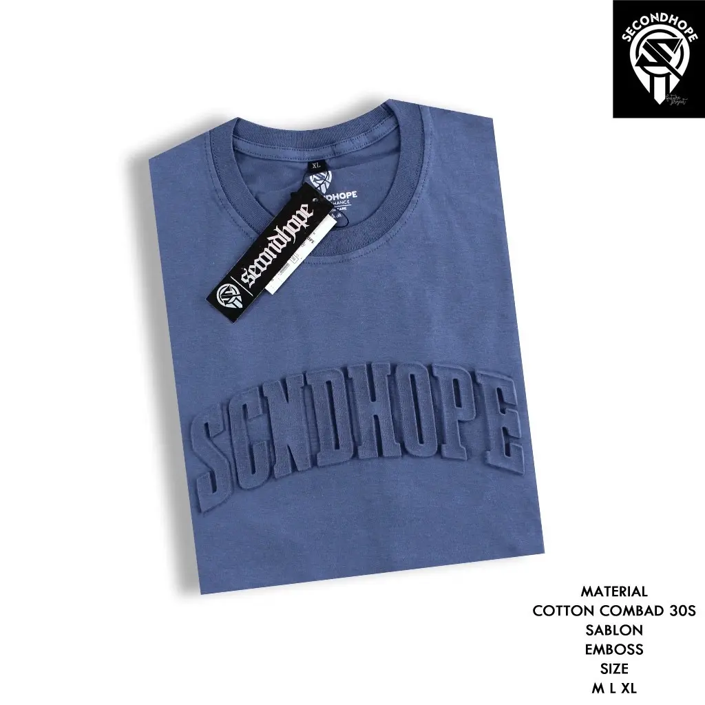 SCNDHOPE Kaos Embos Timbul Pria Dewasa Cotton Combed Premium quality M.L.XL Baju Fit Katun Nyaman Harian Oblong Panjang Kerja Polos Tshirt Tangan Pendek