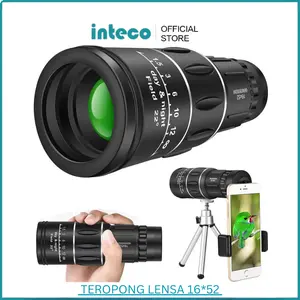 Teropong Monocular 16*52 40mm Teleskop Fokus Jarak Jauh Lensa Zoom Hp Telezoom Dengan Tripod