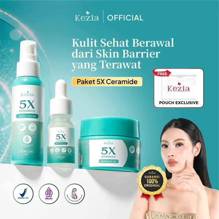 Gambar KEZIA Beauty - Paket 5X CERAMIDE Skin Barrier Series (FREE 1 POUCH EXCLUSIVE) dari Kezia Beauty Store Kota Administrasi Jakarta Pusat Tokopedia
