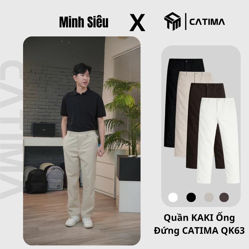 [CATIMA x Minh Siêu] Quần Kaki Ống Đứng CATIMA Unisex Cạp Nửa Chun Co Giãn, Không Co Rút QK63 123
