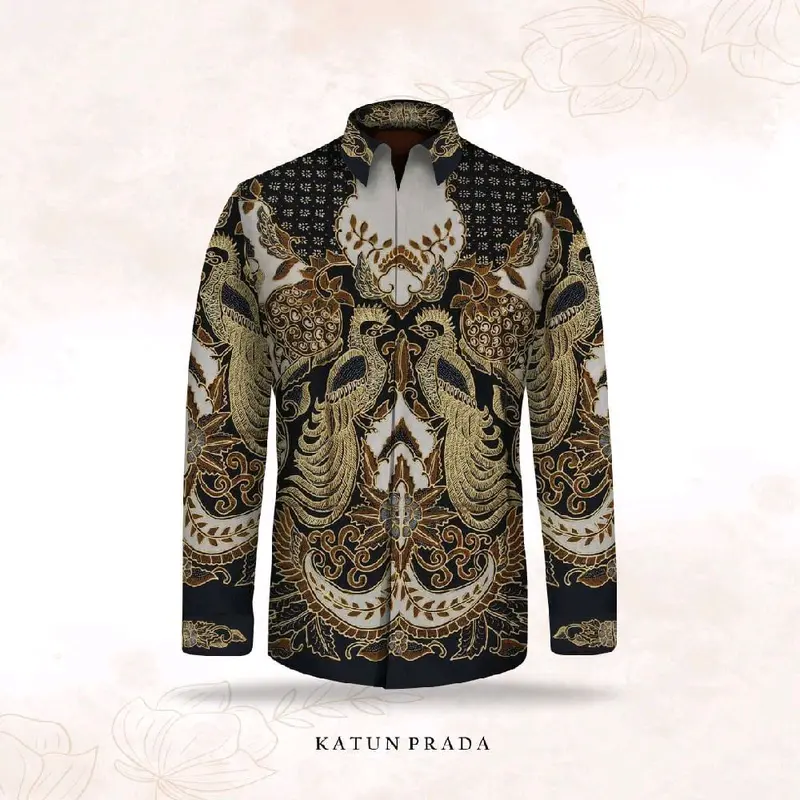 Kain Batik Tulis Motif Prada Pola Kemeja Lengan Panjang 1