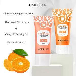 GMEE- 2pcs Orange Exfoliating Gel 50g Gluta Whitening Lazy Cream 30g Krim Malas Krim CC