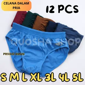12 pcs Lusinan celana dalam pria murah lembaran BRONTEX MOMOTEX JAGUAR size S M L XL 3L 4L 5L Polos Dewasa Remaja Anak Karet Katun Cowok Boxer Nyaman Spandex