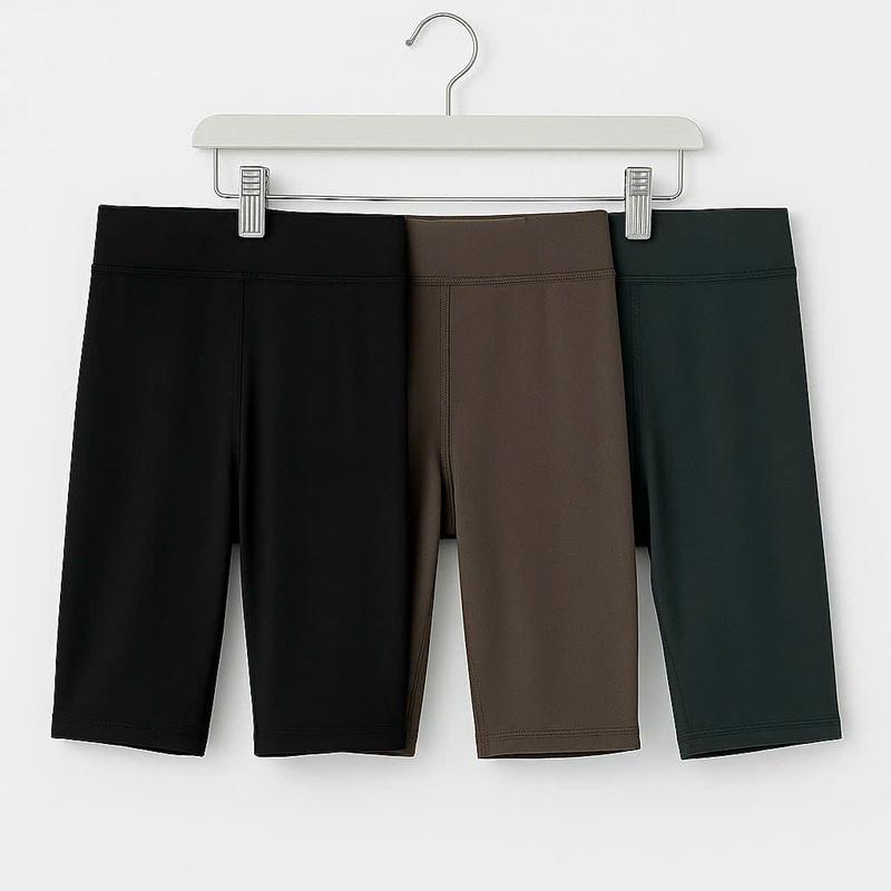 COMBO 3 Quần legging Ngố Bigsize nữ 38-80kg, Quần đùi ôm size ngoại cỡ chất poly co giãn 4 chiều