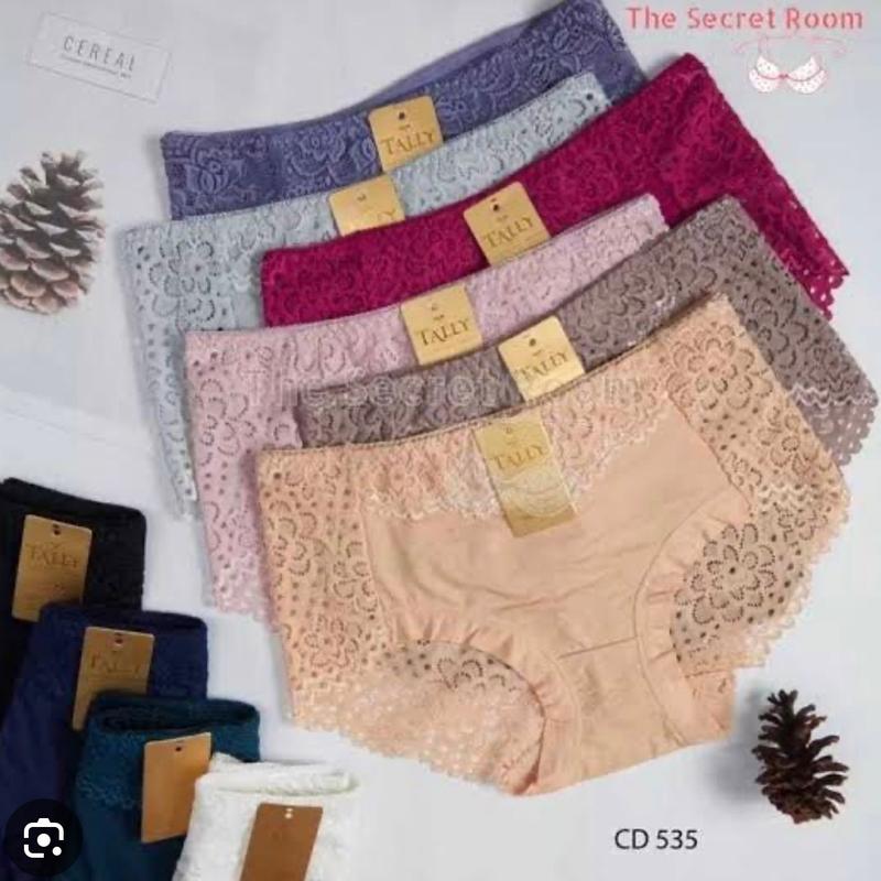 Celana dalam wanita TALLY 535 renda isi 3/6/12pcs Dewasa Katun 1