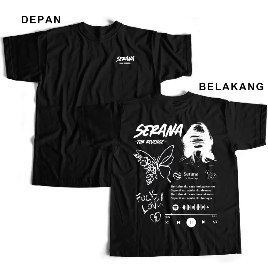 Baju Kaos SERANA FOR REVENGE - Tshirt Aesthetic Premium Distro 24s Pria Wanita FREE STICKER