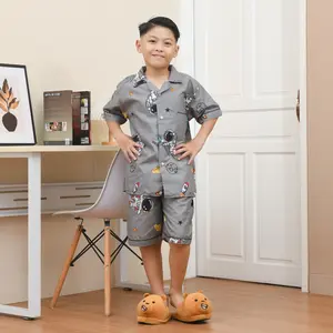 Nyenyak Piyama Anak Laki 8 - 12 Tahun HP Bahan Katun / Setelan Baju Tidur Celana Pendek Motif Karakter Cowok