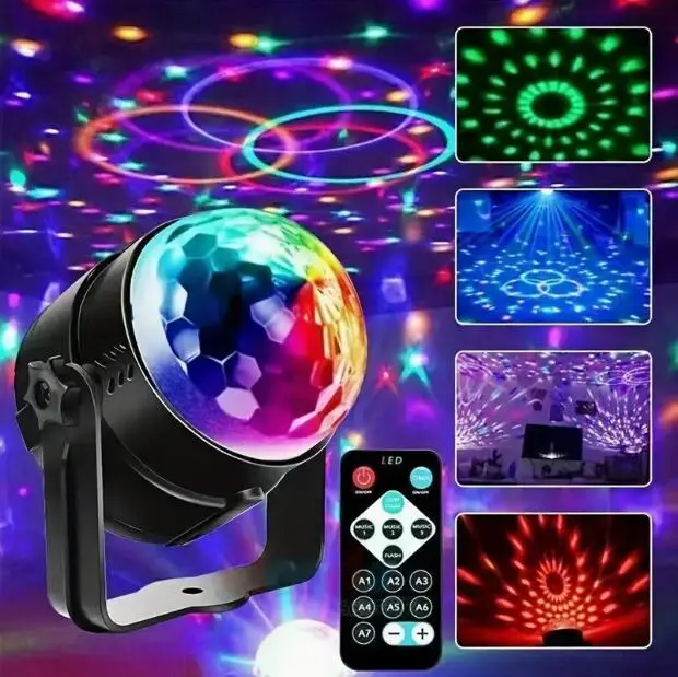 Đèn DJ Quả Cầu Disco, Đèn Tiệc, Kích Hoạt Âm Thanh, Đèn Nhấp Nháy Sân Khấu Xoay RGB, Có Điều Khiển Từ Xa Không Dây, Thích Hợp Cho Tốt Nghiệp, Sinh Nhật Trẻ Em, Đám Cưới, Zumba, Trang Trí Mùa Hè, Quán Bar 1
